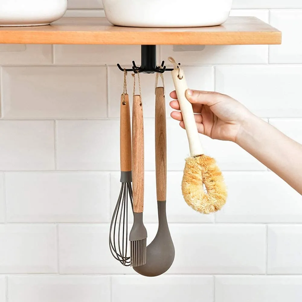 4077 Rotating Folding Hook, Kitchen Utensil Holder for Hanging, Heavy Duty Hanger Hooks For Bathroom, Key Hooks For Living Room & Bedroom