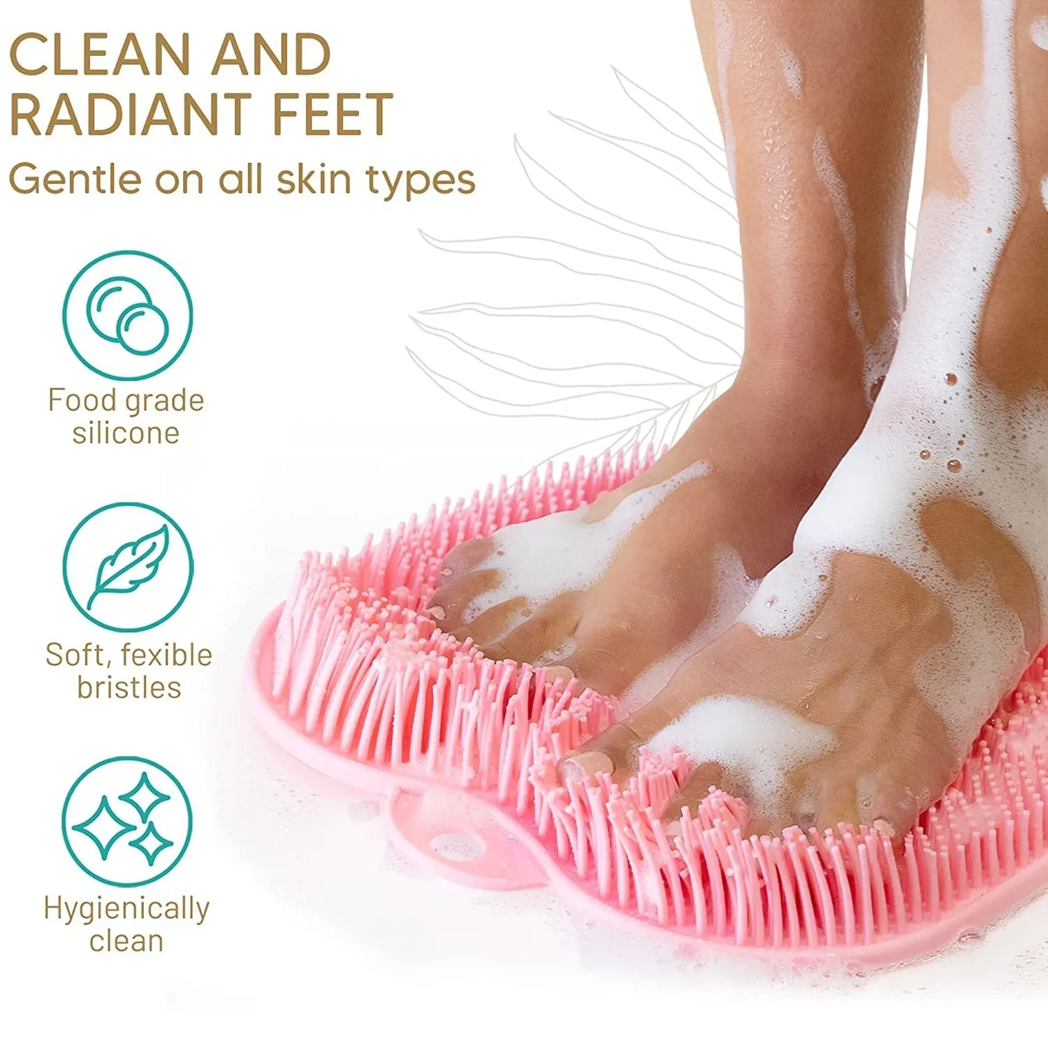 7690 Shower Foot & Back Scrubber, Massage Pad, Scrubber, Silicone Bath Massage Cushion Brush with Suction Cups, Bathroom Wash Foot Mat