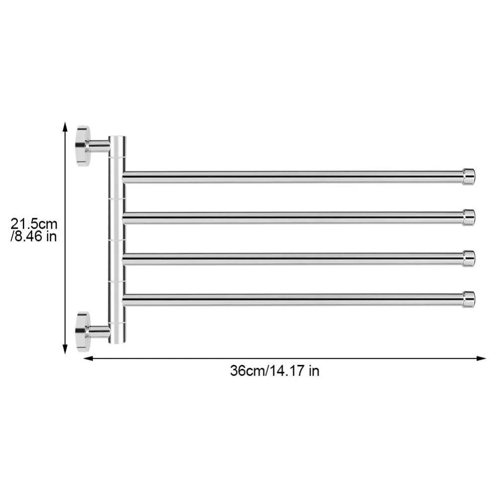 Anti-rust Stainless Steel Rotating Towel Rack Bathroom Accessory