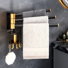 Bathroom Towel Rack Bathroom Shelf Punch-Free Rotating Towel Holder