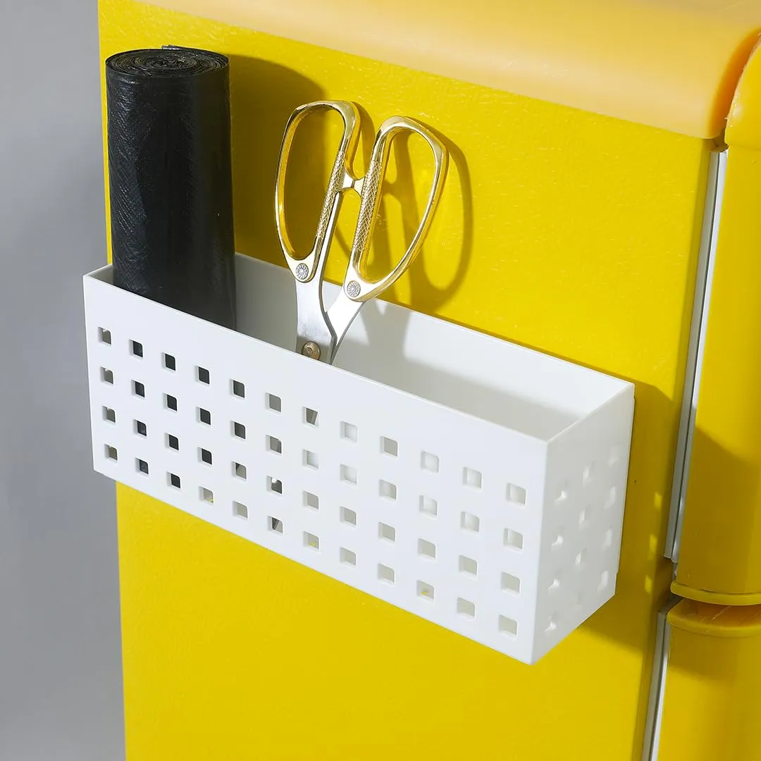 CHESTON Magnetic Fridge Storage - Durable Organizer for Metal Surfaces: Refrigerators, Microwaves, Metal Almirah - Load-Bearing 5kg - Ideal for Cutlery & Stationery Rectangular Spice Rack Box