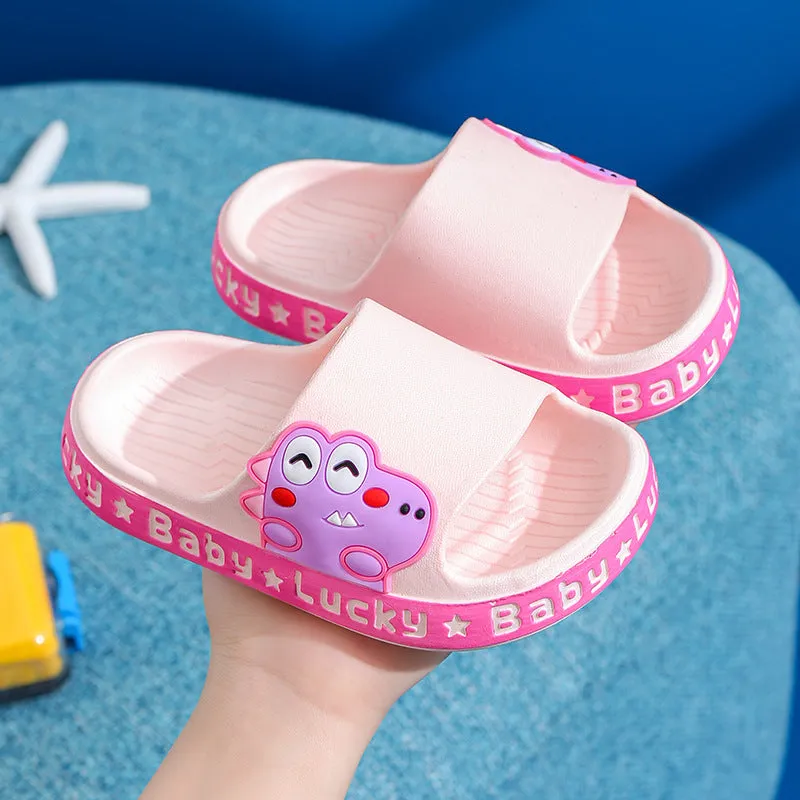 Dunnmall Children's Slippers Summer Boys' Bathroom Bath Indoor Non-Slip Soft Bottom Baby Home Cartoon Cute Girls' Sandals