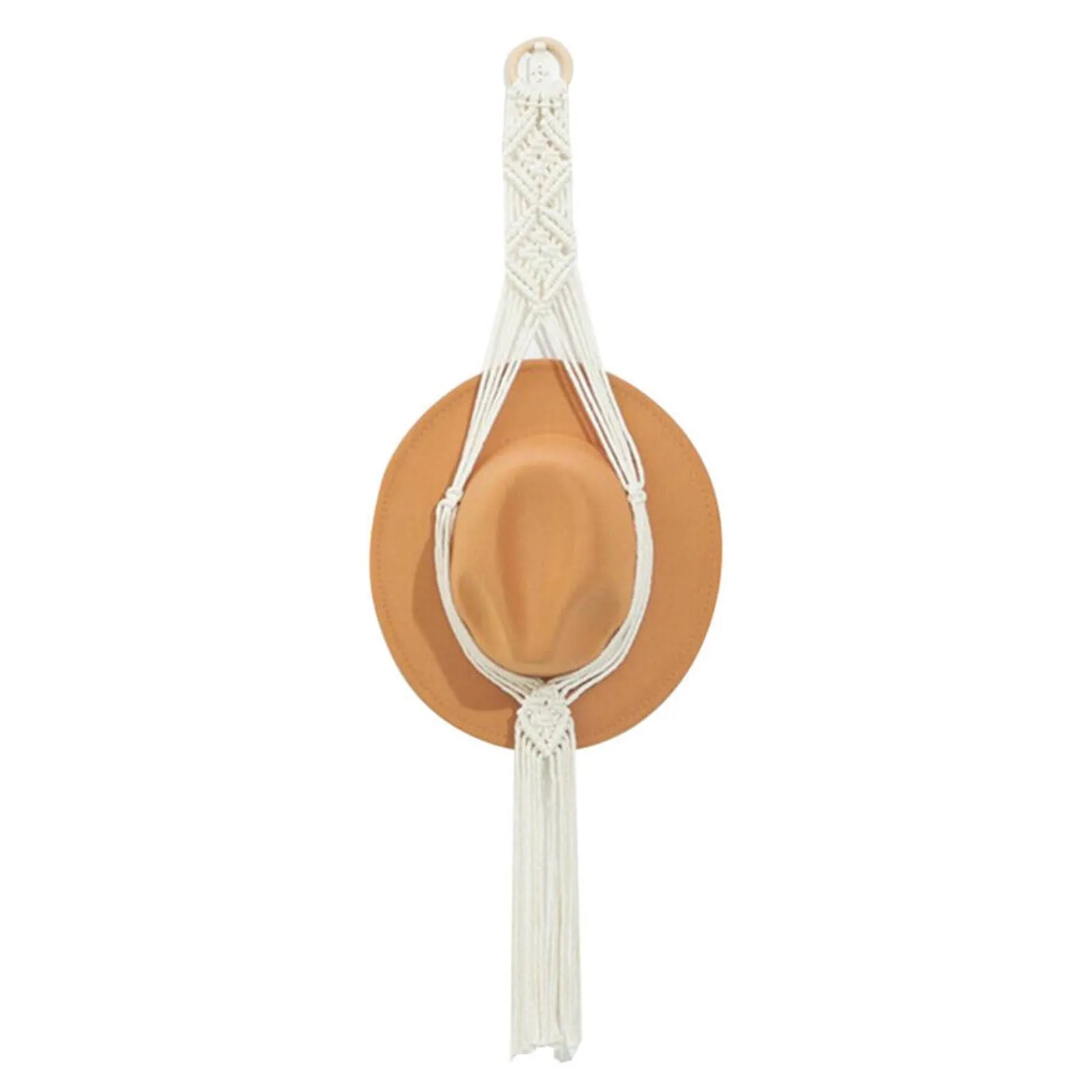 everyday Hand-Woven Macrame Hat Display Rack 1-3 Hat Rope hanger Hanging Cap Holder