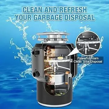 Garbage Disposal Cleaner and Deodorizer Tablets-24 Pack Fresh Lemon Foaming Cleaning Pods-Deep Cleaning Kitchen Sink and Drain-1 Year Supply