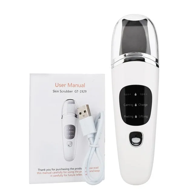 Ultrasonic Skin Scrubber Deep Cleaning Face Scrubber Vibrating Facial Cleansing Skin Spatula Peeling Beauty